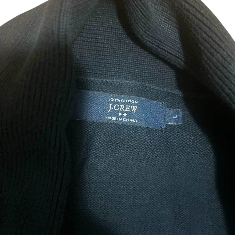 J.Crew Mens Nautical Shawl Collar Toggle Cardigan Navy Gray Stripe Sz L - Picture 5 of 7